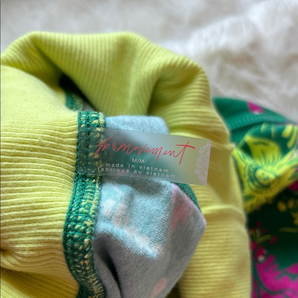 Free people movement Floral Green and Yellow Women's athletic Shorts - Picture 8 of 15